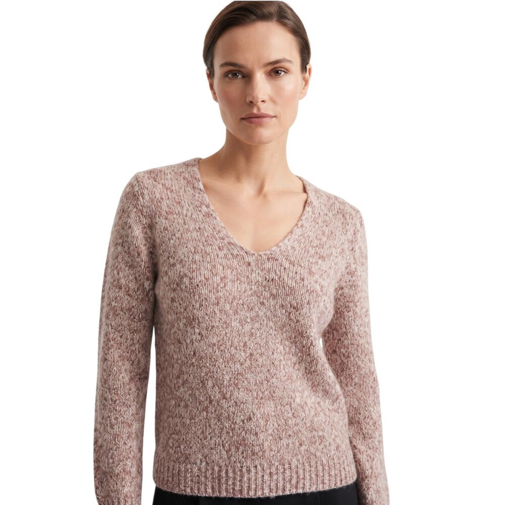 LOFT Pink Heather Tunic Sweater, Medium Relaxed Knit